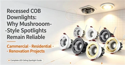 สปอตไลท์เห็ด LED แบบฝังแบบ All-in-One: ตัวเลือกสีตัดที่ยืดหยุ่นสำหรับโครงการระบบแสงสว่างภายในอาคา...